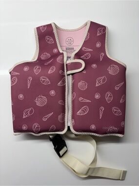 Coco Village 1-3T Swim Vest in Mauve with Shell Print